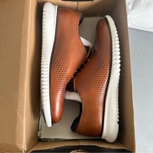 Cole Haan Hann British Tan/ Ivory 2.ZEROGRAND Laser Wingtip Oxfords Size 9